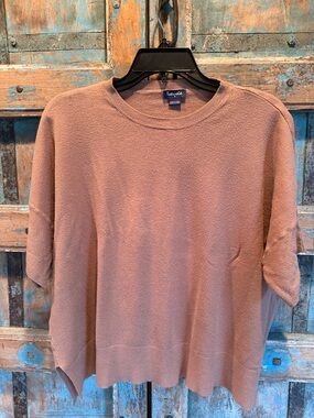 Splendid Short Sleeve Knit Top in Mauve Taupe